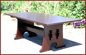 Mousehole Dining Table with Leaves,  Inspired from an antique L.& J G Stickley Table